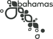 Stylized logo for The Bahamas, featuring the country's name and a decorative pattern of leaf and floral shapes.