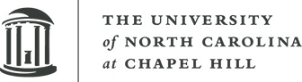 Logo for The University of North Carolina at Chapel Hill, featuring the campus building outline next to the university name.