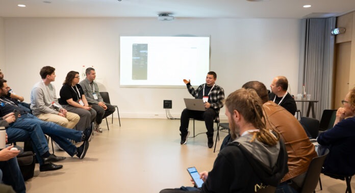 SystemSeed senior developer Pavel Bulat presenting his BoF at DrupalCon Lille.