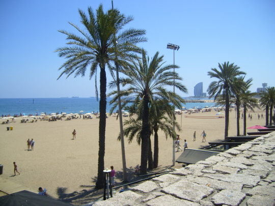 Barcelona beach in summer