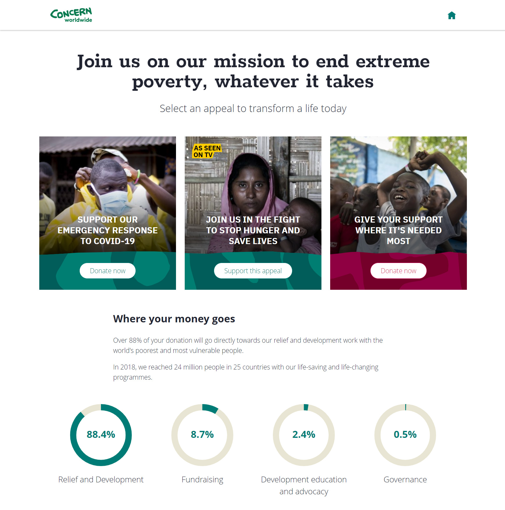 The Concern.net donation page