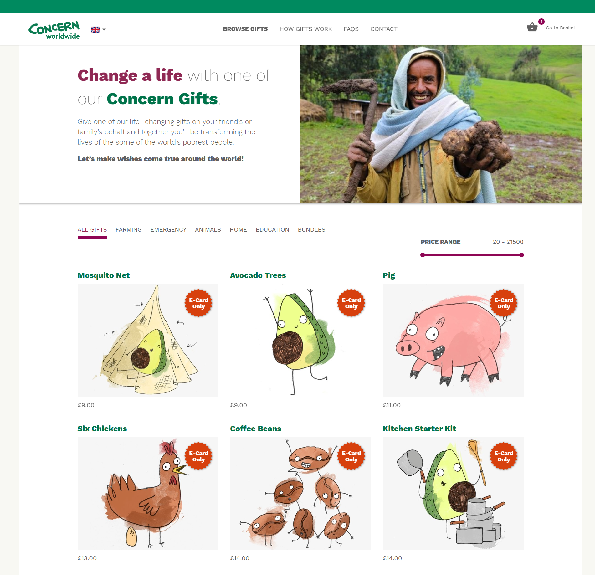 Concern gifts homepage