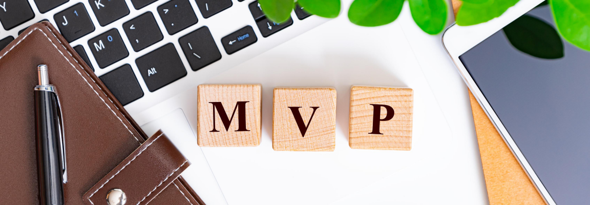 MVP spelled out in tiles on a desk