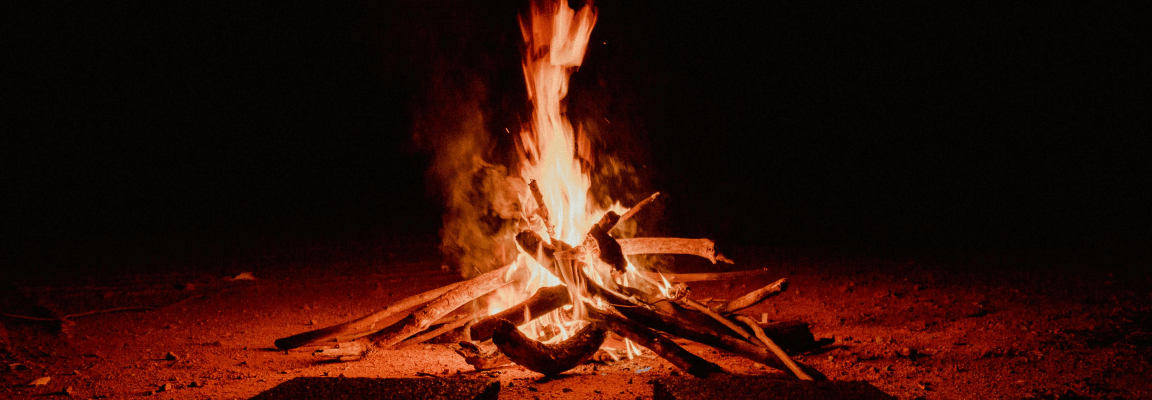 Campfire in the dark