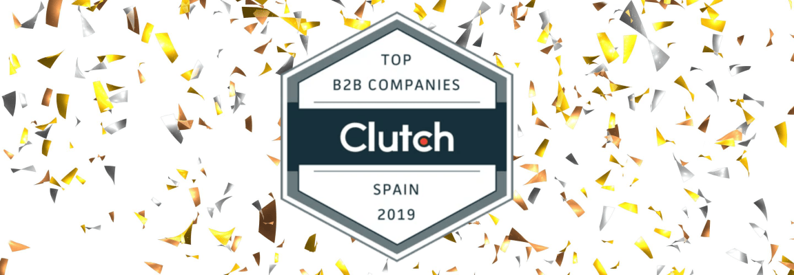 Clutch award logo on confetti