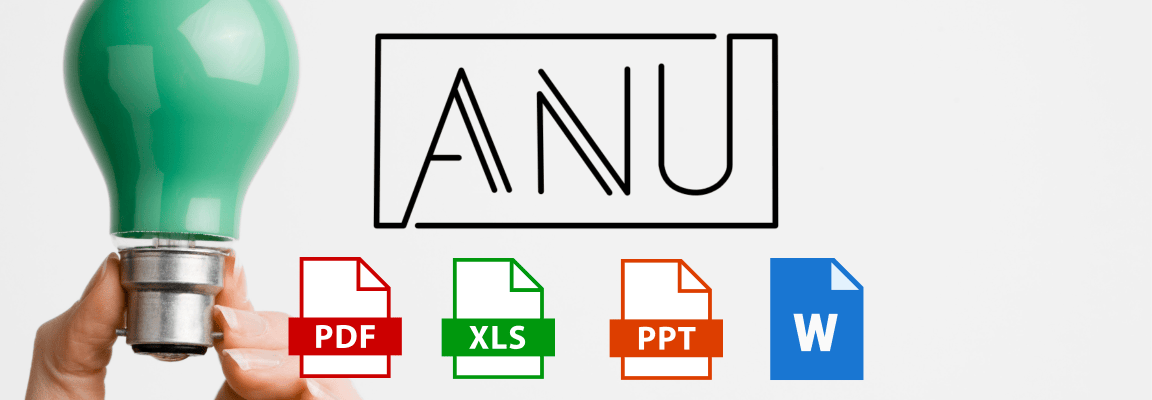 ANU.Community logo with file type icons