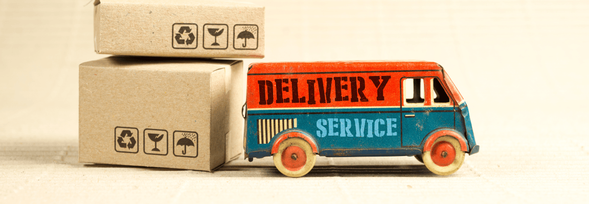 Parcels and toy delivery truck