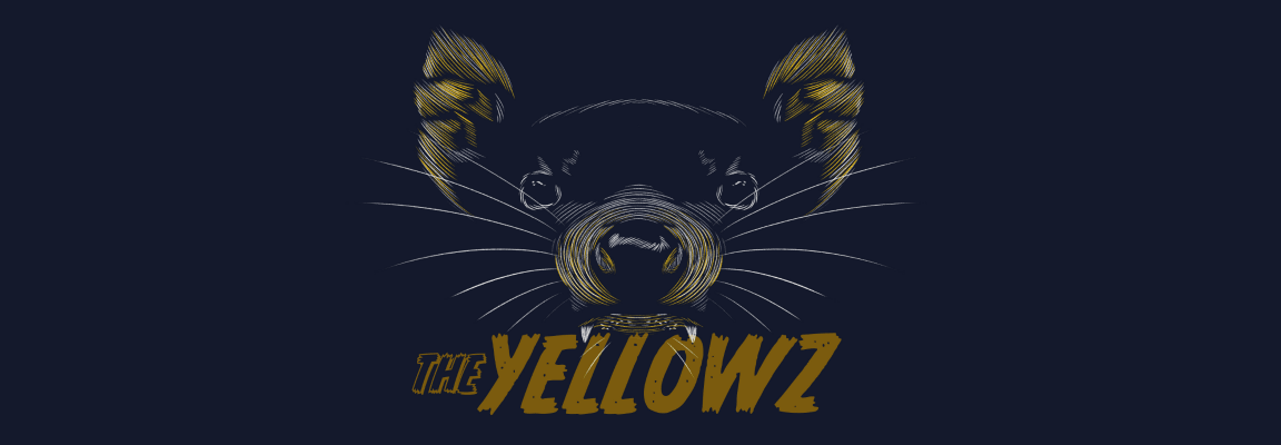 Yellow team blog header - Tazmanian devil