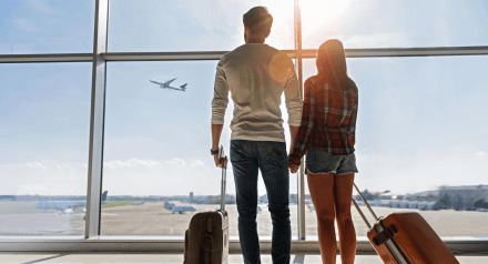 Couple at an airport