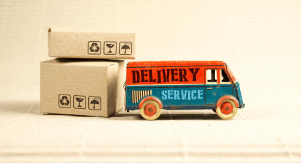 Parcels and toy delivery truck